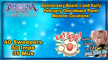 DFFOO Global: Anniversary Board 1 and Early February 2020 Chocoboard Panel Monster Locations