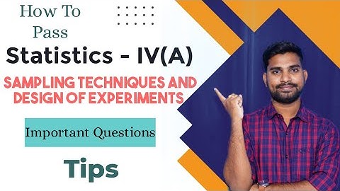 How to pass Statistics 4A Sampling Techniques and Design of Experiments degree 4th sem in telugu
