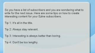 Ezine Articles - Writing Articles For an Online Ezine
