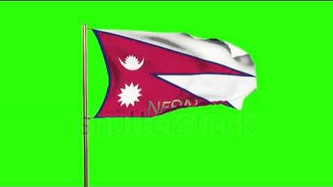 Nepal flag with title waving in the wind. Looping sun rises style. Animation loop Stock video by