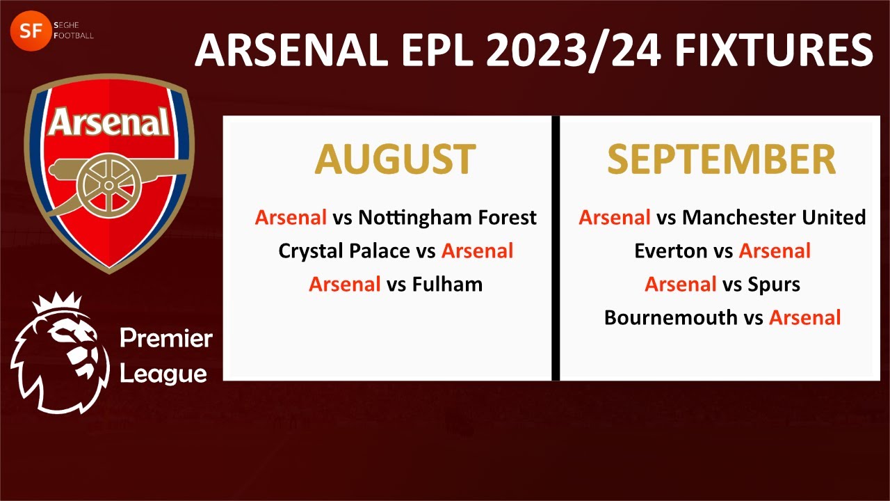 Arsenal pre-season 2023/24: Fixtures and schedule