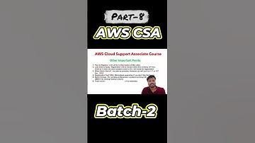 🔥New Course Alert🔥 PART-8🔥BATCH-2 AWS CSA #shorts #shortsvideo #cloudsupportassociate