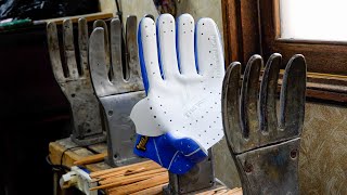 Процесс изготовления бейсбольной перчатки для профессионального игрока. Перчатка аутфилдера.