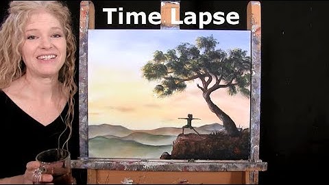 TIMELAPSE SCHILDEREN - Leer hoe je "YOGA MOUNTAIN" tekent en schildert. Leuke en gemakkelijke tut...