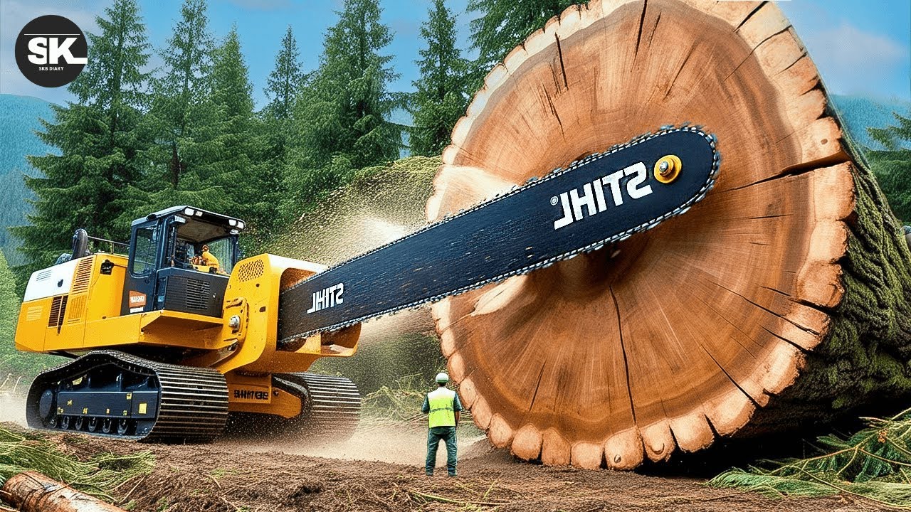 Extreme Dangerous Fastest Big Chainsaw Cutting Tree Machines Epi-8 ...