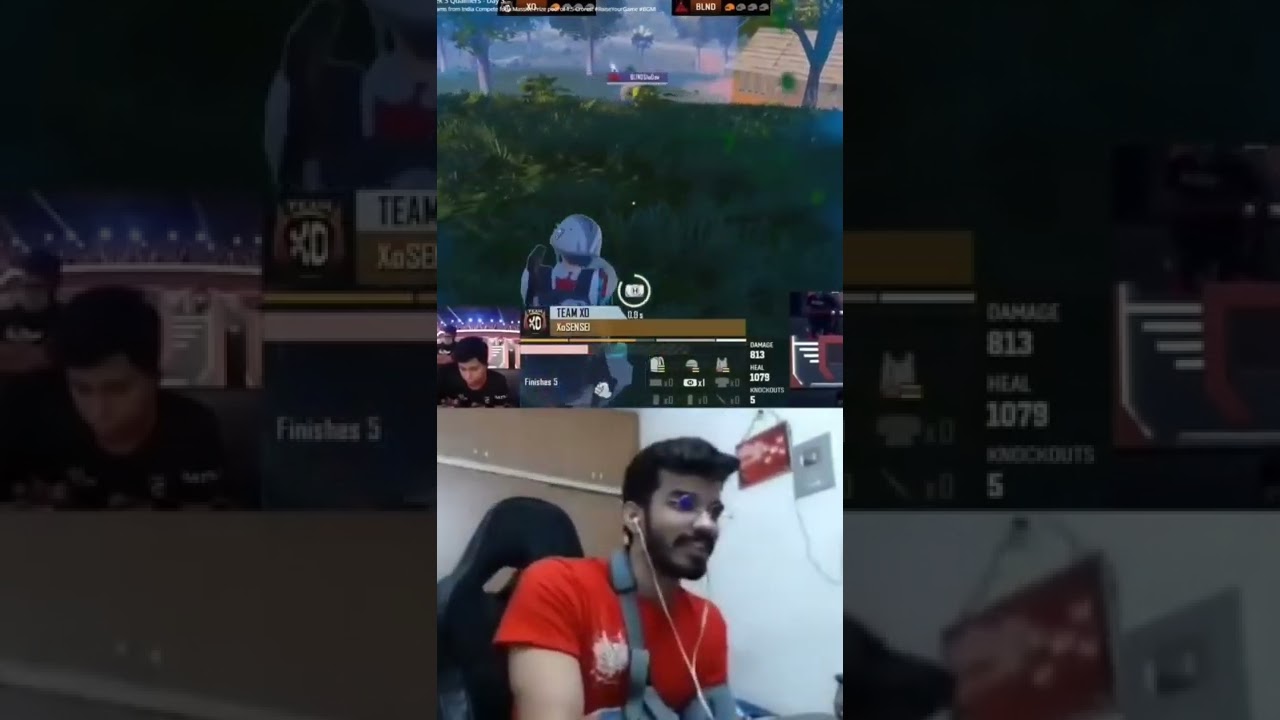 SNAX REACTION XO SENSEI MOMENT 1V1 ON LAN BGMI 