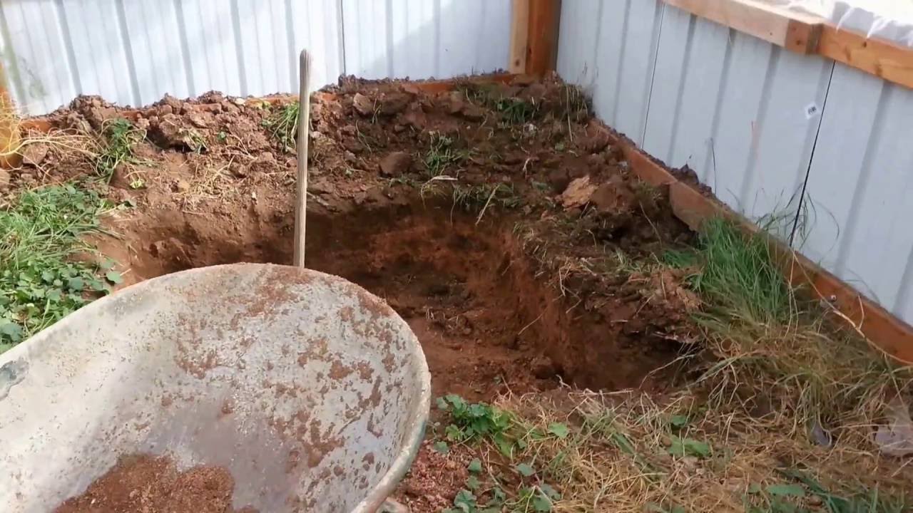 Outfitting the greenhouse digging the Fish pond 1 YouTube