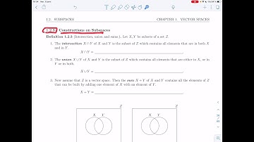 Linear Algebra 2 - 1.2.3 - Constructions on Subspaces (Video 1)