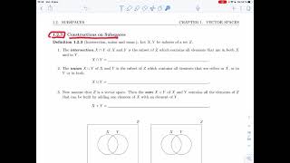 Linear Algebra 2 - 1.2.3 - Constructions on Subspaces (Video 1)