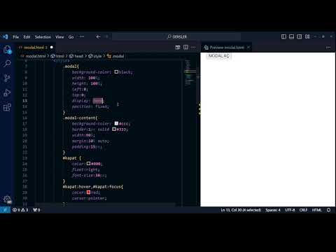 HTML, CSS ve Javascript Kullanarak Modal Yapmak