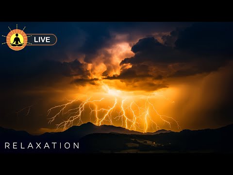 🔴 Deep Sleep Music 24/7, Relaxing Music, Sleep Meditation, Calming Music for Sleep, Rain and Thunder