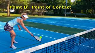 Pickleball Backhand Underspin Volley Dink Practice (right and left views), Ann Carney with Toui