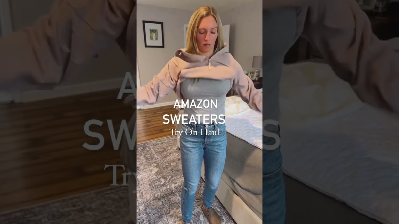 Amazon sweater try on haul. ☁️
