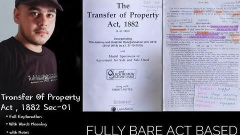 Transfer Of Property Act 1882 section 1 TPA Sec 1