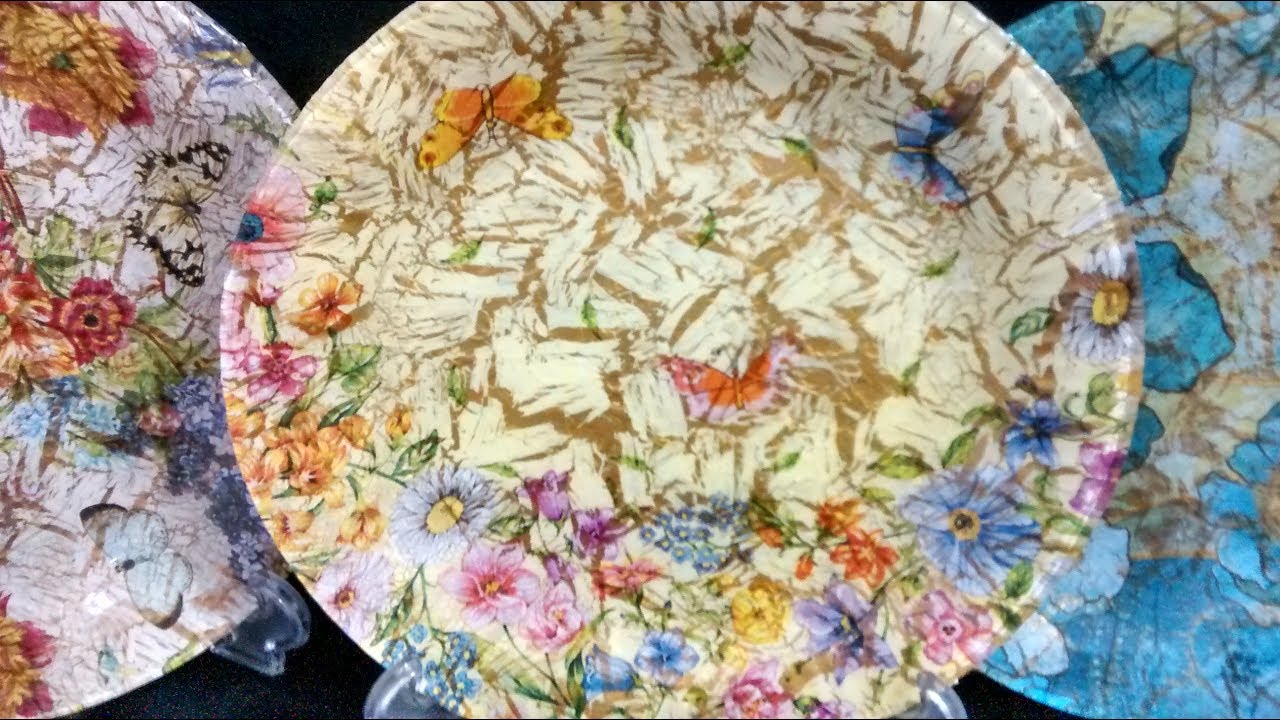 PRATO COM DECOUPAGE E CRAQUELÊ - VERSÃO DETALHADA