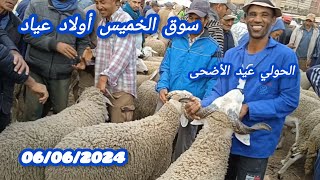 مباشرة 📸 من سوق الخميس أولاد عياد إقليم فقيه بن صالح الحولي والحولية عيد الاضحى تاريخ 6/6/2024🐑🐏🇲🇦