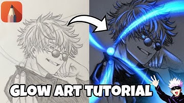 Gojo Satoru Glow Art Tutorial for Beginners | Jujutsu Kaisen Glow Art ✨