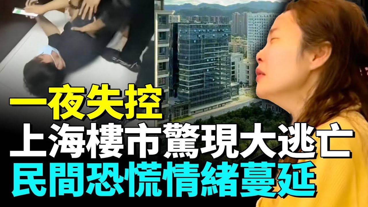 上海樓市上演大逃亡，一夜之間房東都在拋售房字；中國樓市全面崩盤，房奴被套牢絕望哀嚎。#看大陸