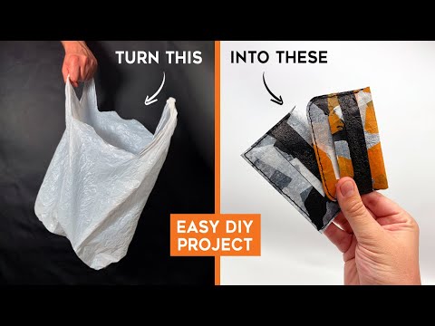 Make a durable tote bag from shitty plastic bags #preciousplastic
