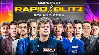Magnus Carlsen, Gukesh, Pragg, Arjun, Anish | Superbet Grand Chess Tour 2024 Day 1