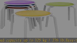 Yaheetech 18 Inch Padded Stack Stools, Portable Assorted Color Metal Stools, School Classroom Stool