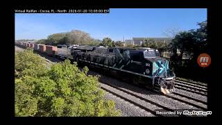 Florida East Coast 802 & 421 Freight with Intermodal Train 