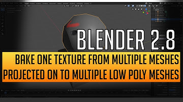 Bake one texture from multiple meshes projected on to multiple low poly meshes in Blender 2.8