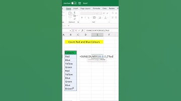 Count Red And Blue Within Cells..... #excel #shorts #youtubeshorts #shortsfeed