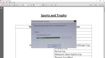 How to stop "Content preparation Window" in pdf