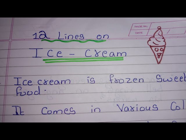 short essay on ice cream