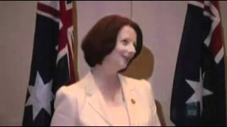 Ju-Liar Gillard Hilarious Thank You Mr President Obumma.