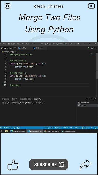 Merge Two files using python 🤩🔥 - YouTube
