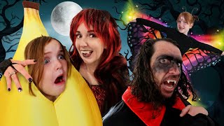 TRiCK or TREAT with Adley Niko & Navey!! Dracula Dad's Haunted House challenge diy halloween routine