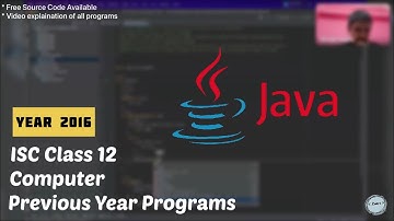 ISC 2016 Class 12 Computer Previous Year Programs Solved | Le Koders