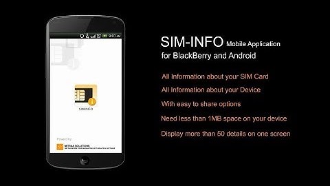 SIM-INFO First Version ( BlackBerry and Android App. Demo Video )