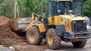 Komatsu Wheel Loader Wa 150 Working Moving Dirt, By Pt. Suradi Sejahtera Raya. Srd.