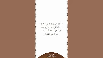 تلاوة في دقيقة سورة مريم الآيات من ٨٥ إلى ٨٧ الشيخ ماهر المعيقلي
