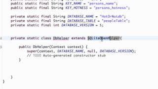 Android Application Development Tutorial   113   SQLite class implementing SQLiteOpenHelper   YouTub Information