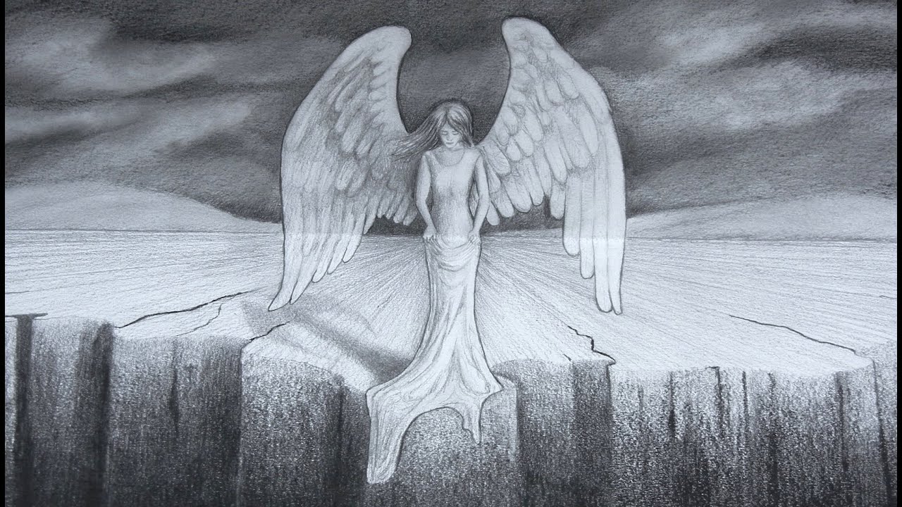 ⁣How to Draw an Angel in 3D - Optical Illusion