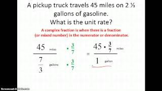 Complex Fractions and Unit Rates