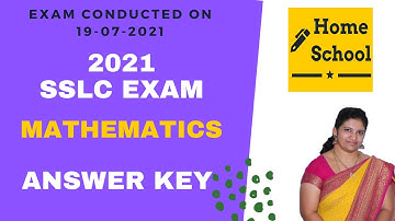 SSLC Final Exam 2021 Mathematics Key Answers