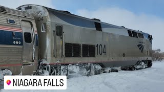 (2 Hours & 19 Minutes Late!) Amtrak 64 (Maple Leaf) - 104 Departing Niagara Falls 
