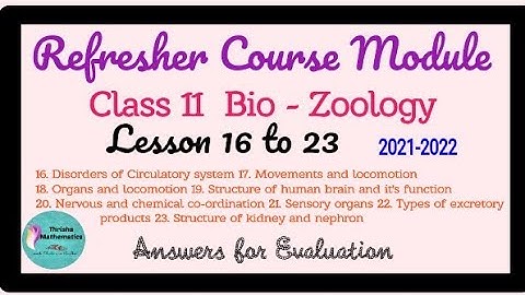 Refresher course module Class11 Bio-zoology lesson 16 to 23