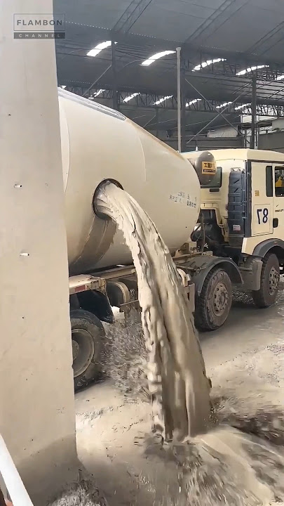 The mixer truck always rotates
