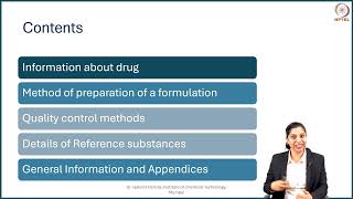Week 8 : Lecture 36 : Introduction to Pharmacopoeia and Monographs