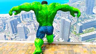 CRAZY HULK Falling off Highest Buildings (GTA 5 Hulk Gameplay Fails) screenshot 5