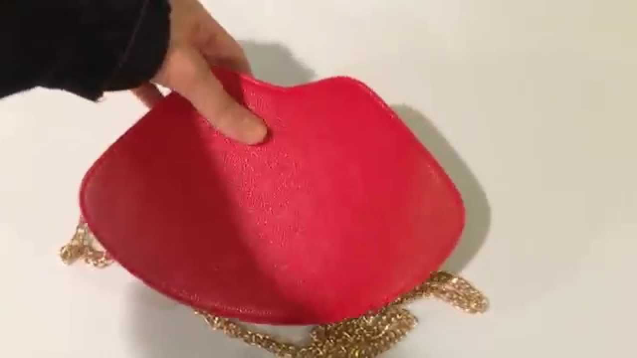 Red hot sexy lips rhinestone fashion handbag Ferosh chick