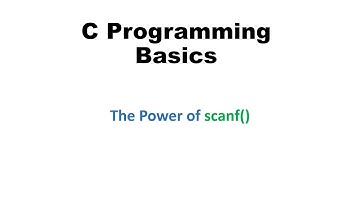 C Programming Basics - The Power of scanf(). Learn more about scanf()