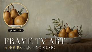 Frame TV Art | Moody Fruit Still Life – Pear & Porcelain | 12 Hours 4K, No Music screenshot 5