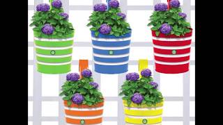 Trustbasket Round Ribbed Railing Planters Multicolour, Pack Of 5